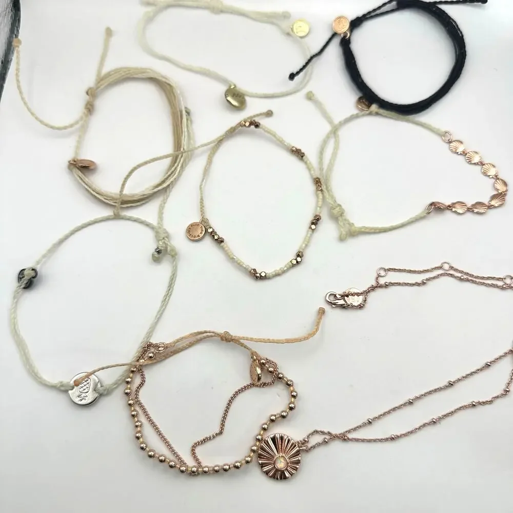Pura Vida Bracelet Necklace Lot Jewelry Set of 8 Pieces Mixed Bundle Lot